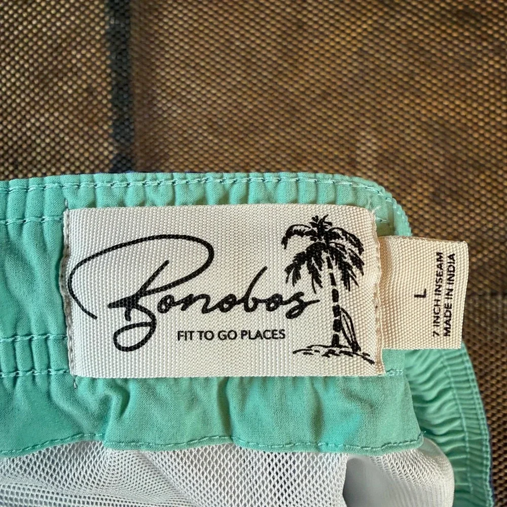 Bonobos Riviera Swim Trunks Men Large Blue Cocktail Drink Print 7 Inch Inseam